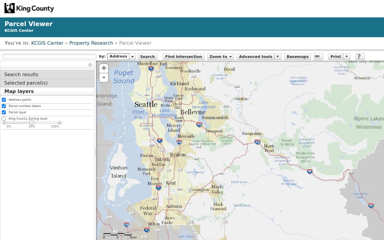 Kent people search with King County Parcel Viewer address records