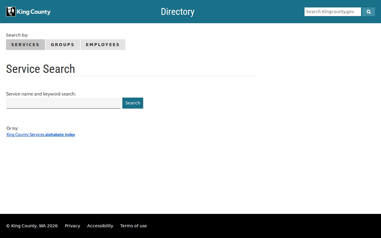 Kent people directories King County employee lookup